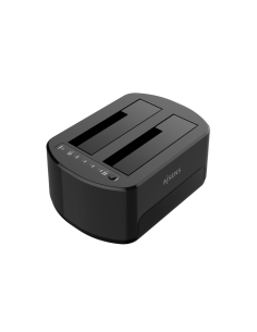 AISENS Estacion de Docking de Doble Bahia ASDS-D03B SATA 2.5/3.5 a USB 3.0/3.1 Gen1, Clone, Negra