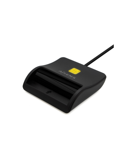 AISENS Lector De Tarjeta Inteligente DNI, USB-C, Negro