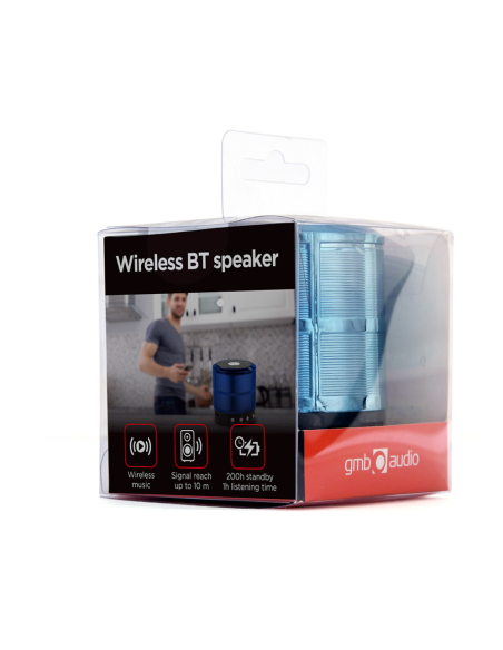 Gembird SPK-BT-08-B altavoz portátil o de fiesta Altavoz monofónico portátil Negro, Azul 3 W