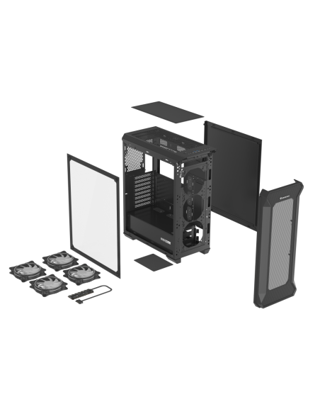 GENESIS Irid 505 ARGB Midi Tower Negro, Transparente