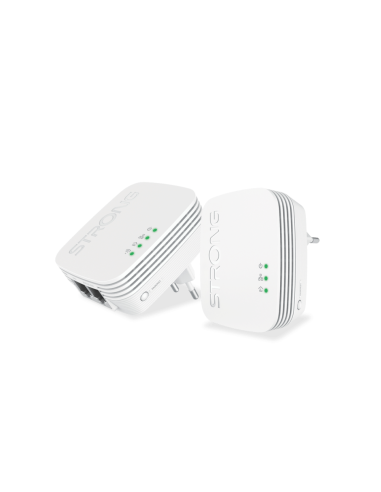 Strong POWERLWF600DUOMINI adaptador de red PowerLine 600 Mbit/s Ethernet Wifi Blanco 2 pieza(s)
