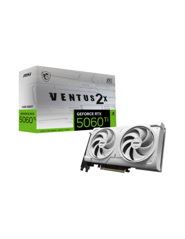 MSI VENTUS GEFORCE RTX 5060 TI 16G 2X OC WHITE PLUS tarjeta gráfica NVIDIA 16 GB GDDR7