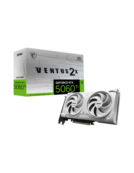 MSI VENTUS GEFORCE RTX 5060 TI 16G 2X OC WHITE PLUS tarjeta gráfica NVIDIA 16 GB GDDR7