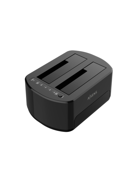 AISENS Estacion de Docking de Doble Bahia ASDS-D03B SATA 2.5/3.5 a USB 3.0/3.1 Gen1, Clone, Negra