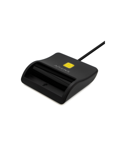 AISENS Lector De Tarjeta Inteligente DNI, USB-C, Negro