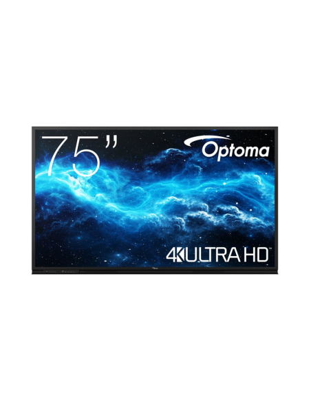 Optoma 3752RK Panel plano interactivo 190,5 cm (75") LED Wifi 400 cd / m² 4K Ultra HD Negro Pantalla táctil Procesador incorpora