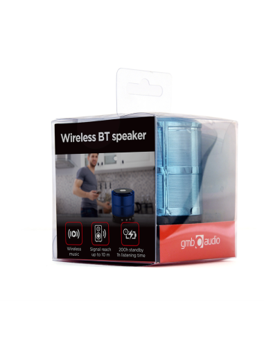 Gembird SPK-BT-08-B altavoz portátil o de fiesta Altavoz monofónico portátil Negro, Azul 3 W