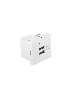 Lanberg AC-4545-2XUSB2.1-W toma de corriente 2x USB Blanco
