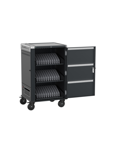 Ewent EW1701 carrito y armario de dispositivo portátil Armario de gestión y carga para dispositivos portátiles Negro, Gris