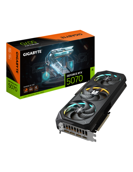 GIGABYTE GeForce RTX 5070 GAMING OC 12G Tarjeta Gráfica - 12GB GDDR7, 192 bits, PCI-E 5.0, 2625 MHz Core Clock, 3 x DP 2.1a, 1 x