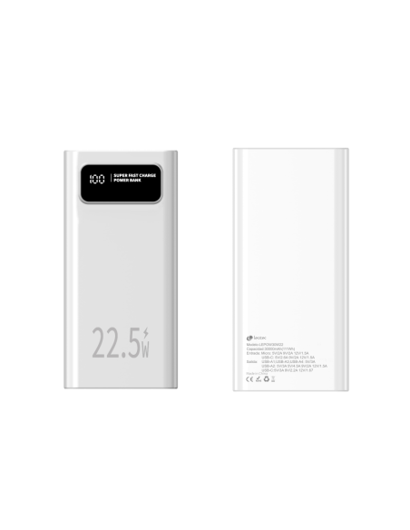 Leotec LEPOW30W22W batería externa Polímero de litio 30000 mAh Blanco