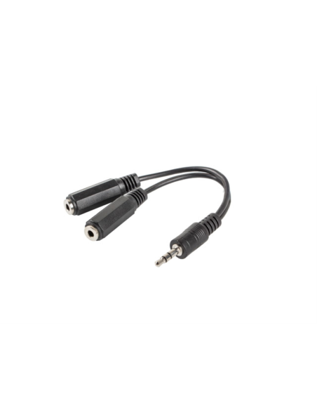 Lanberg AD-0024-BK cable de audio 0,1 m 3,5mm 2 x 3.5mm Negro