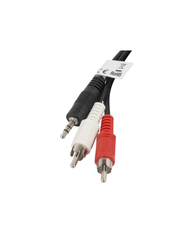 Lanberg CA-MJRC-10CC-0020-BK cable de audio 2 m 3,5mm RCA Negro, Rojo, Blanco