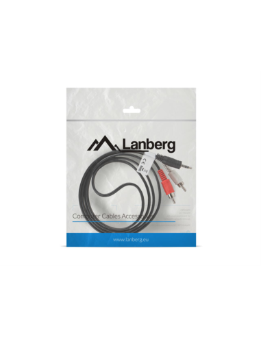Lanberg CA-MJRC-10CC-0015-BK cable de audio 1,5 m 3,5mm 2 x RCA Negro