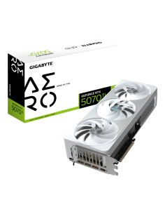 GIGABYTE GeForce RTX 5070 Ti AERO OC 16G Tarjeta Gráfica - 16GB GDDR7, 256 bits, PCI-E 5.0, 2588 MHz Core Clock, 3 x DP 2.1a, 1 
