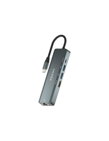 AISENS ASUC-5P011-GR base para portátil y replicador de puertos Alámbrico USB 3.2 Gen 1 (3.1 Gen 1) Type-C