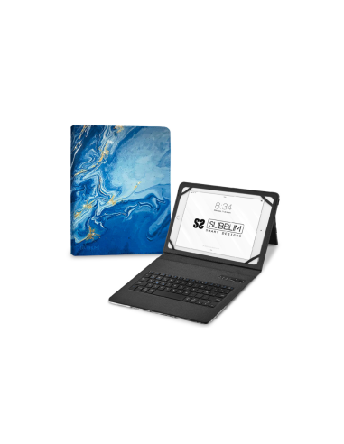 SUBBLIM Funda con Teclado Keytab Pro BT Trendy Marmol Azul