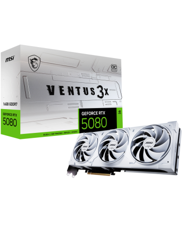 MSI VENTUS GEFORCE RTX 5080 16G 3X OC WHITE tarjeta gráfica NVIDIA 16 GB GDDR7