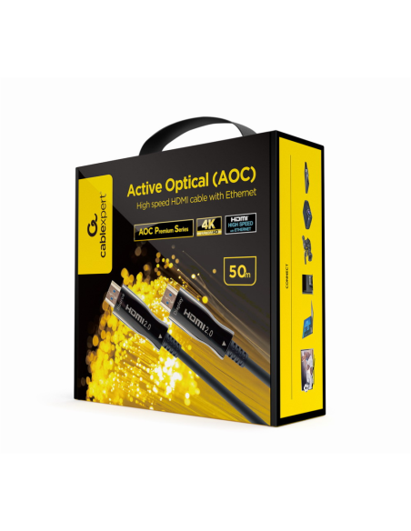 Gembird CCBP-HDMI-AOC-50M-02 cable HDMI HDMI tipo A (Estándar) Negro