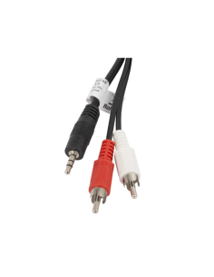 Lanberg CA-MJRC-10CC-0050-BK cable de audio 5 m 3,5mm 2 x RCA Negro