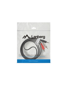 Lanberg CA-MJRC-10CC-0015-BK cable de audio 1,5 m 3,5mm 2 x RCA Negro