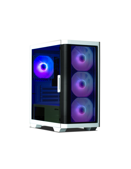 Zalman M4 WHITE carcasa de ordenador Mini Tower Negro, Blanco