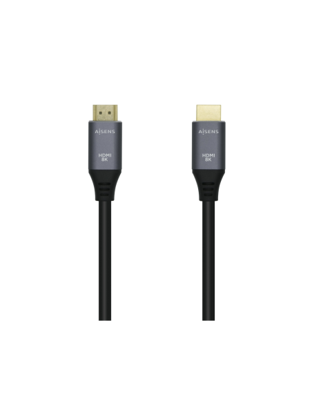 AISENS Cable HDMI V2.1 Ultra Alta Velocidad / HEC 8k@60Hz 48Gbps, A/M-A/M, Gris/Negro, 2.0m