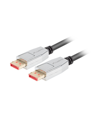 Lanberg CA-DPDP-20CU-0010-BK cable DisplayPort 1 m Negro, Plata