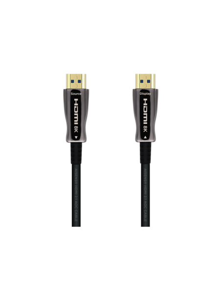 AISENS Cable HDMI V2.1 AOC Ultra Alta Velocidad / HEC 8k@60Hz 4k@120Hz 4:4:4 48Gbps, A/M-A/M, Negro, 100m