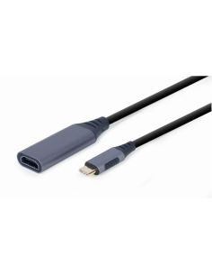 Gembird A-USB3C-HDMI-01 adaptador de cable de vídeo 0,15 m USB Tipo C HDMI tipo A (Estándar) Negro, Gris