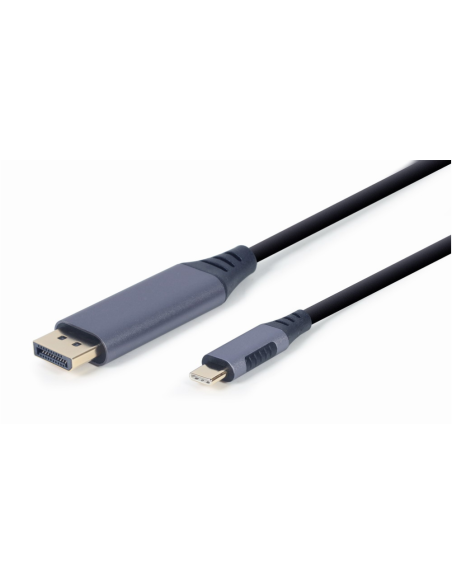 Gembird CC-USB3C-DPF-01-6 adaptador de cable de vídeo 1,8 m USB Tipo C DisplayPort Negro, Gris