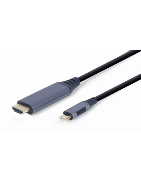 Gembird CC-USB3C-HDMI-01-6 adaptador de cable de vídeo 1,8 m USB Tipo C HDMI tipo A (Estándar) Negro, Gris