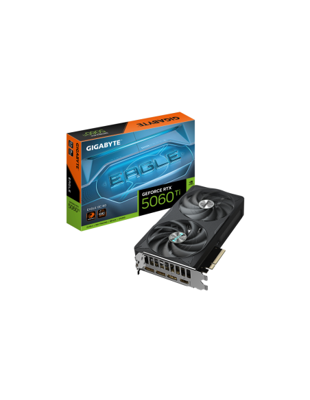 GIGABYTE GeForce RTX 5060 Ti EAGLE OC 8G Tarjeta Gráfica – 8 GB GDDR7, 128 bits, PCI-E 5.0, 2617 MHz Frecuencia del núcleo, 3 x 