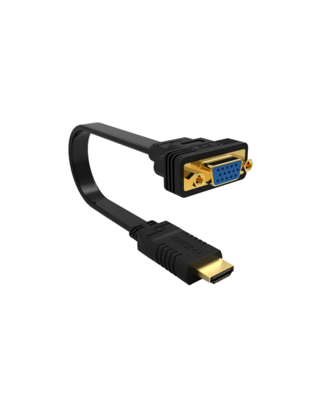 Ewent EW9869 adaptador de cable de vídeo 0,15 m HDMI tipo A (Estándar) VGA (D-Sub) Negro