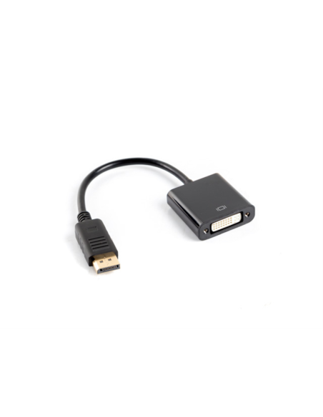Lanberg AD-0007-BK adaptador de cable de vídeo 0,1 m DisplayPort DVI-D Negro