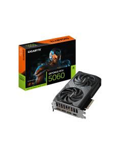 GIGABYTE GeForce RTX 5060 WINDFORCE OC 8G Tarjeta Gráfica - 8GB GDDR7, 128bit, PCI-E 5.0, 2512 MHz Frecuencia del núcleo, 3 x Di