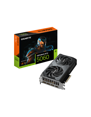 GIGABYTE GeForce RTX 5060 WINDFORCE OC 8G Tarjeta Gráfica - 8GB GDDR7, 128bit, PCI-E 5.0, 2512 MHz Frecuencia del núcleo, 3 x Di