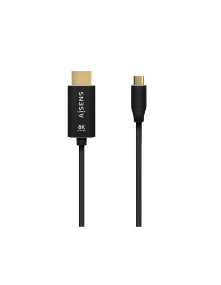 AISENS Cable Conversor Aluminio USB-C A HDMI 2.1 8k@60Hz, USB-C/M-HDMI/M, Negro, 1.0m