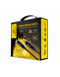 Gembird CCBP-HDMI-AOC-20M-02 cable HDMI HDMI tipo A (Estándar) Negro