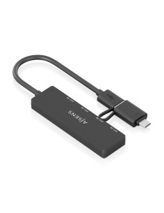 AISENS Hub USB 3.1 USB-C USB-A, USB-C/M+USB-A/M-4xTIPO A/H, Negro, 15cm 2