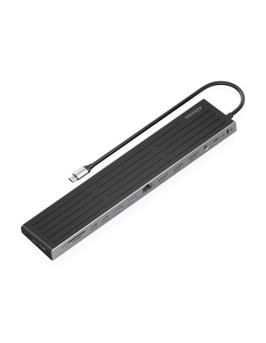 AISENS USB-C Dock 13 en 1, USB-C A 2xHDMI, 1xDisplayPort, 1xRJ45, 3xUSB-A, 2xUSB-C, 1xUSB-C PD, 1xSD, 1xMicro SD, 1xAudio, 1xRan