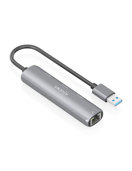 AISENS USB3.0 Dock USB-A A Ethernet Gigabit + Hub 3xUSB-C, Gris, 15cm