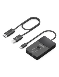AISENS ASWL-H2KDC30M05-BK base para portátil y replicador de puertos Inalámbrico y alámbrico USB 3.2 Gen 1 (3.1 Gen 1) Type-C 2