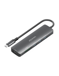 AISENS ASUC-6P024-GR base para portátil y replicador de puertos Alámbrico USB 3.2 Gen 1 (3.1 Gen 1) Type-C