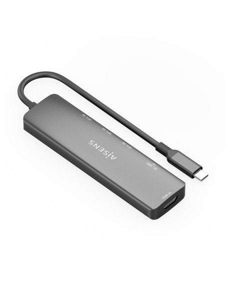 AISENS ASUC-6P024-GR base para portátil y replicador de puertos Alámbrico USB 3.2 Gen 1 (3.1 Gen 1) Type-C