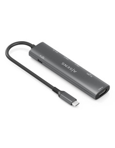 AISENS USB-C Dock 7 en 1, USB-C A, 1x HDMI, 2x USB-A USB2.0, 1x USB-A USB3.0, 1x USB-C PD 100W, 1x SD, 1x MicroSD, Gris, 15cm 2