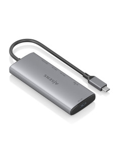 AISENS USB-C Dock 6 en 1, USB-C a 1xHDMI, 1xUSB-A 10G, 2xUSB-C 10G, 1xSD, 1xMicroSD, Gris, 20cm 2