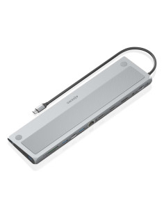 AISENS ASUC-12P020-GR base para portátil y replicador de puertos Alámbrico USB 3.2 Gen 1 (3.1 Gen 1) Type-C 2