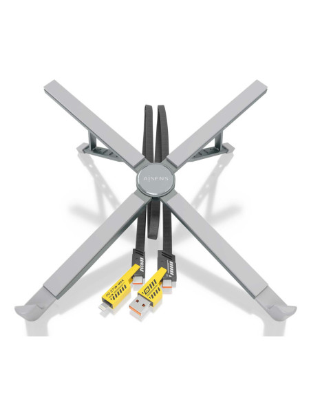 AISENS ASUC-4P021-GR base para portátil y replicador de puertos Alámbrico USB 3.2 Gen 1 (3.1 Gen 1) Type-C