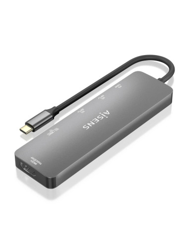 AISENS ASUC-6P016-GR base para portátil y replicador de puertos Alámbrico USB 3.2 Gen 1 (3.1 Gen 1) Type-C